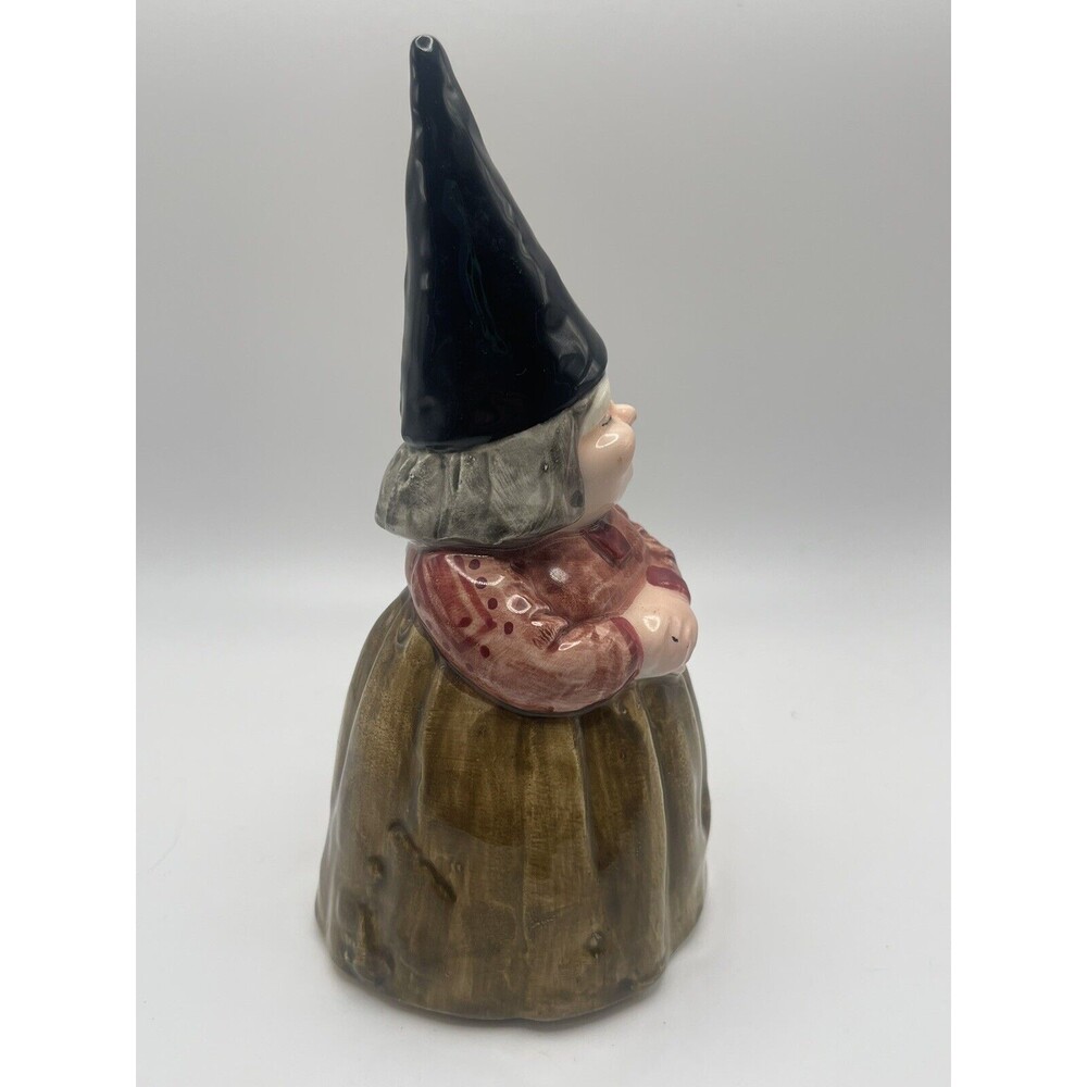 Vintage 1979 Gorham Unieboek, B.V.  Ceramic Female Gnome 6” Collective Bell - Picture 4 of 7
